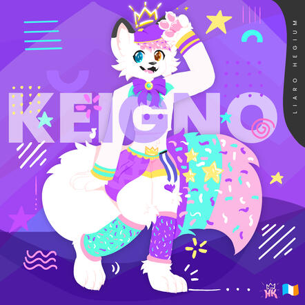 Hiemu Keigno (Fullbody, Shaded, Abstract Background, Single Character, Lineless)