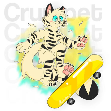 Crumpet (Fullbody, Flat, Abstract Background, Single Character, Black Lined)