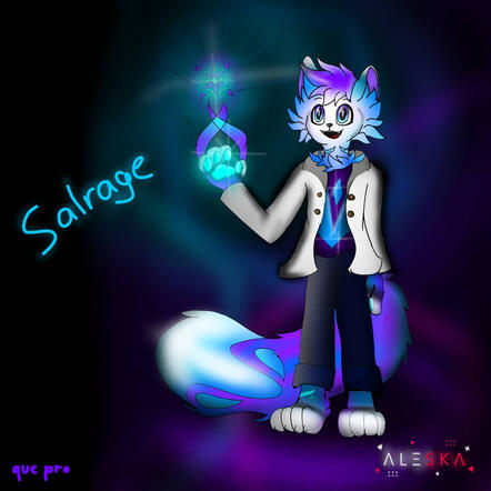 Salrage (Fullbody, Shaded, Simple Background, Single Character, Black Lined)